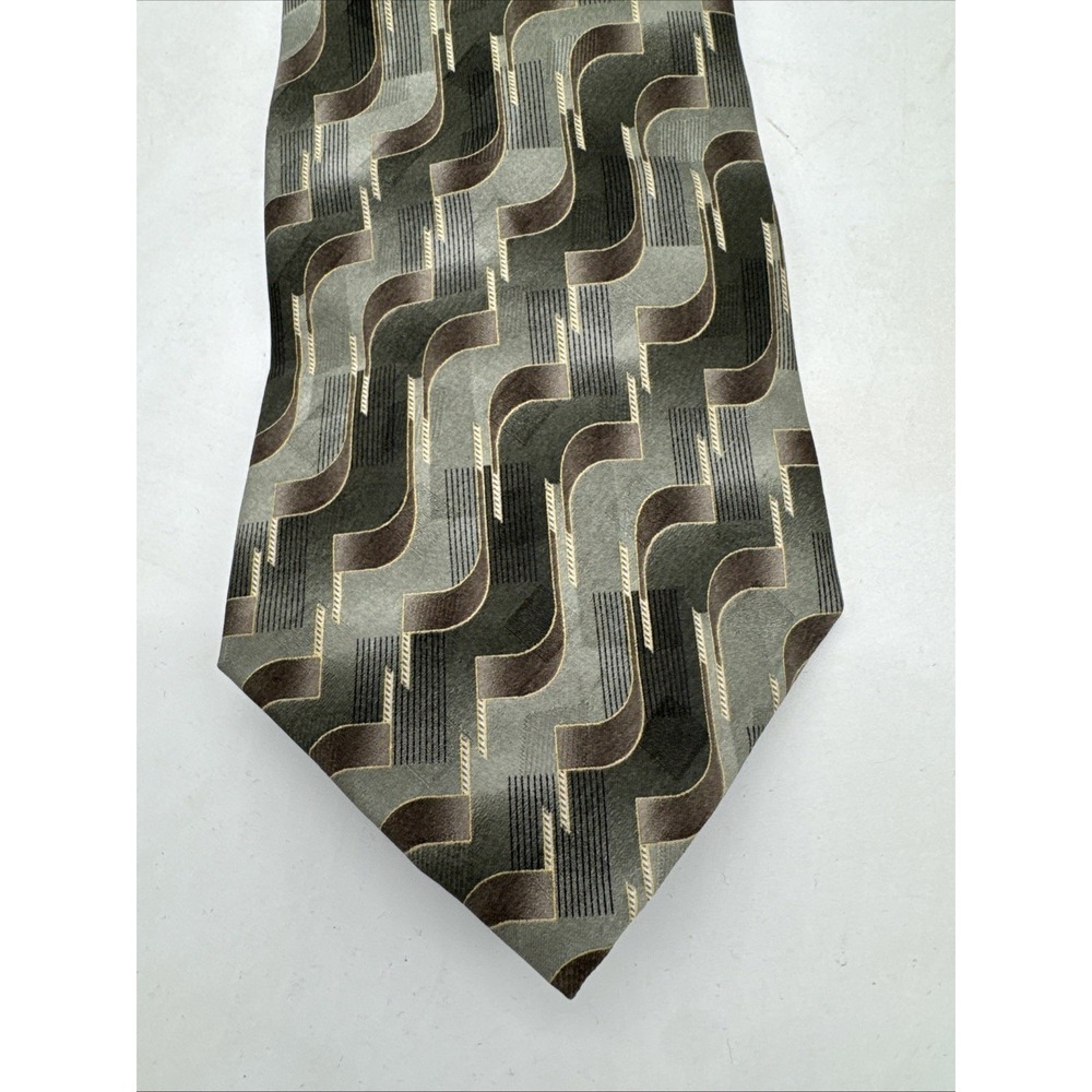 PIERRE CARDIN MEN'S SILK Green Brown NECKTIE 58 IN X 3 3/4" IN